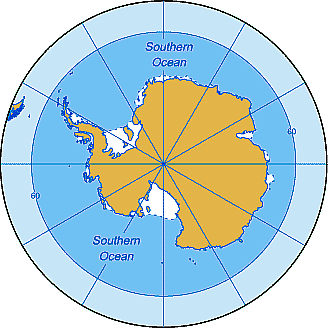Mapa del Océano Antártico