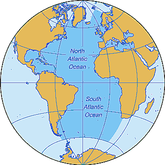 Mapa del Océano Atlántico