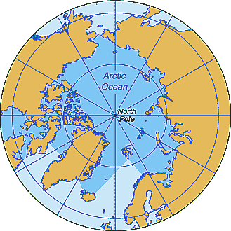 Mapa del Océano Glacial Ártico