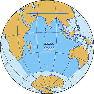 Mapa del Océano Índico